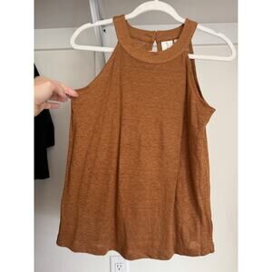 Joie Odelia‎ Slub 100% Linen Halter Top Size Small Coral Sleeveless Blouse